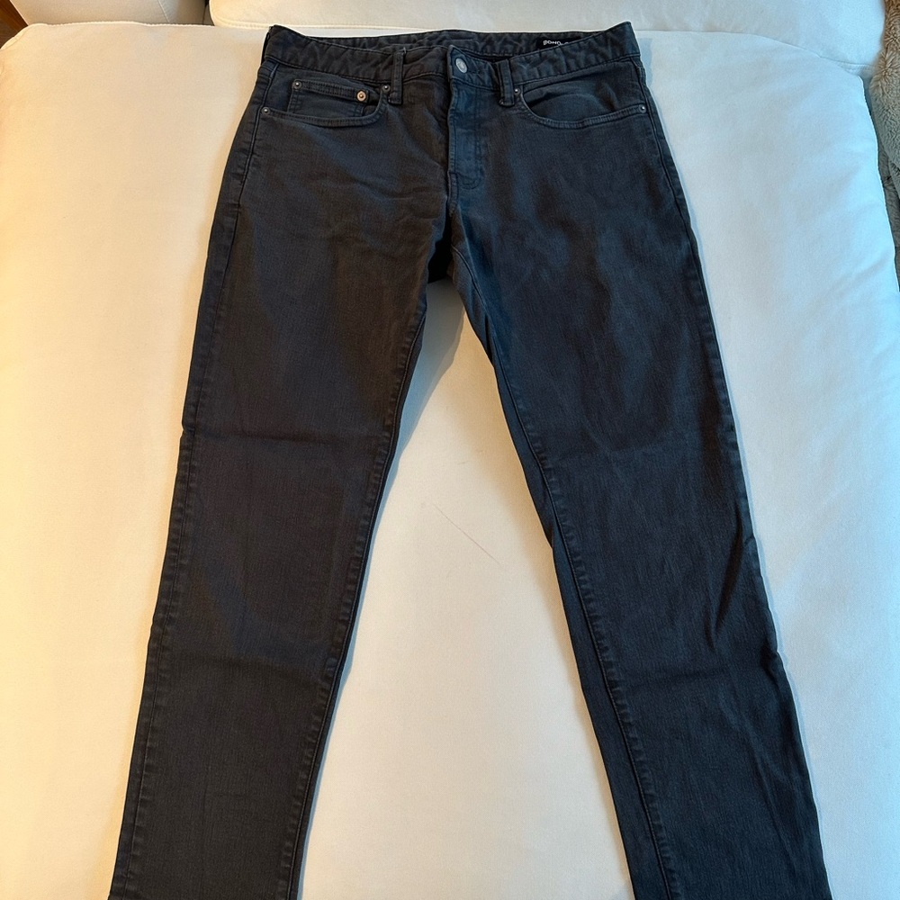 Bonobos Charcoal Gray Slim 5-pocket Travel Jeans 32 waist 30 inseam